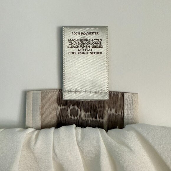 Ann Taylor Loft Petites Sleeveless White Sheer Blouse Elastic Hem Blouson Top - Picture 2 of 8